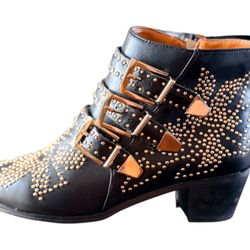 Leather Studded Boots 