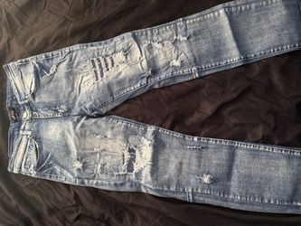 Light Wash Distressed Denim Jeans
