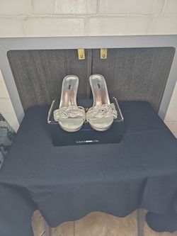 New Fashion Nova High Heels  Silver 7.5