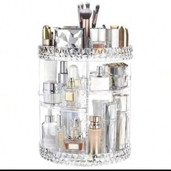 Rotating Makeup Organizer, 360° Swivel Organizers for Skin Care, Bathroom Organizer, Layered Adjustable Cosmetic Storage Organizer for Vani