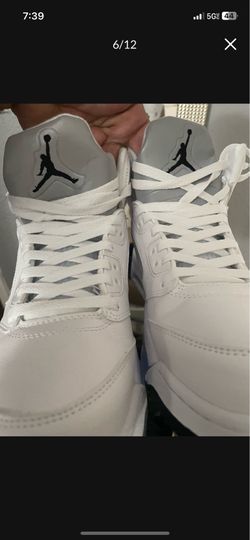 Jordan 5 white metallic size 12