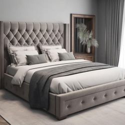 Tufted Bedframe , Bedroom , Modern Bed 