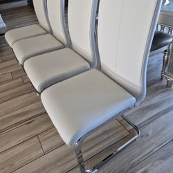 New Set Light Grey 4 Chairs 