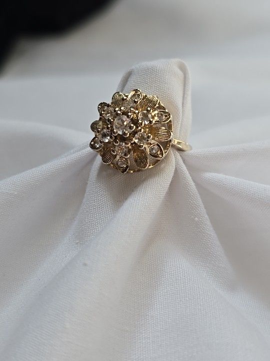 Sterling Cocktail CZ Ring Size 5