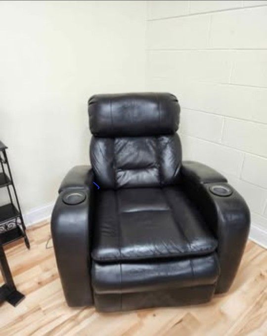 Black Leather Electric Recliner