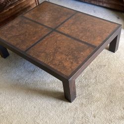 Mid Century Frank Bros. Modern Burlwood Large Coffee Table