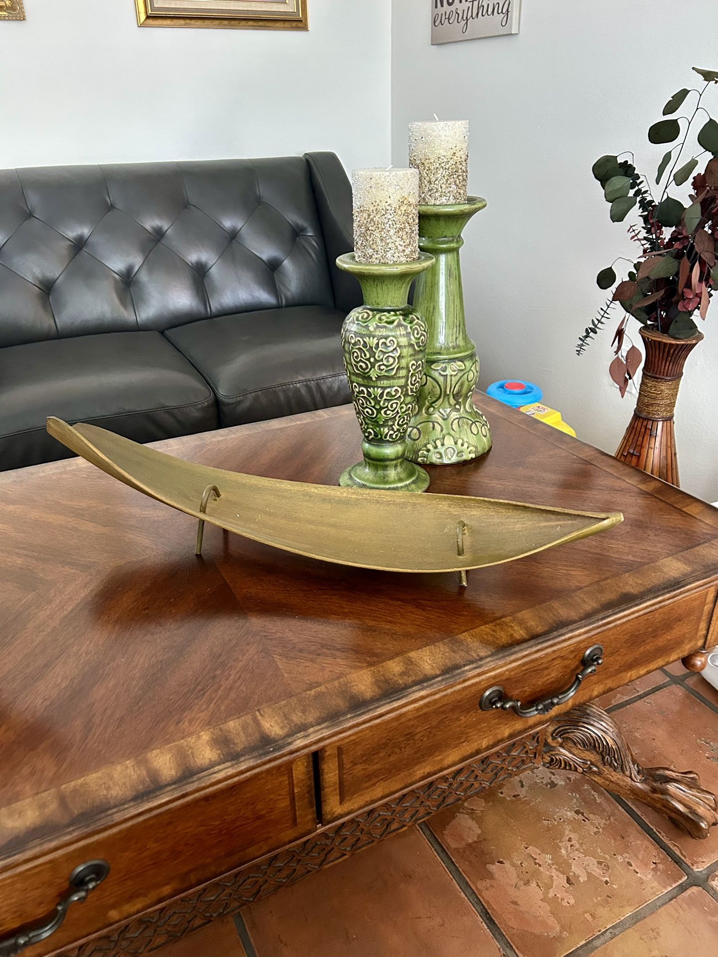 Wooden Boat Shaped Table Decoration
