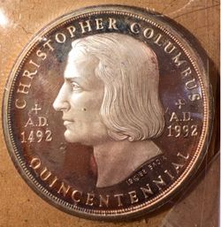 RARE 1992 proof like Commemorative Christopher Columbos 2oz .999 SILVER COIN