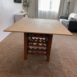 Dining Table with Built-In Wine Rack + 4 Barstools
