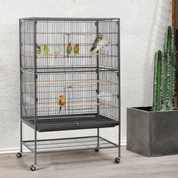 Bird Parrot Cage Rolling Wheels