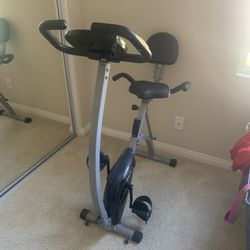 BCAN Folding Exercise Bike, Magnetic Upright Bicycle with Heart Rate, Speed, Distance, Calorie Monitor, 330LBS Support - Grey/Black 2020 Version