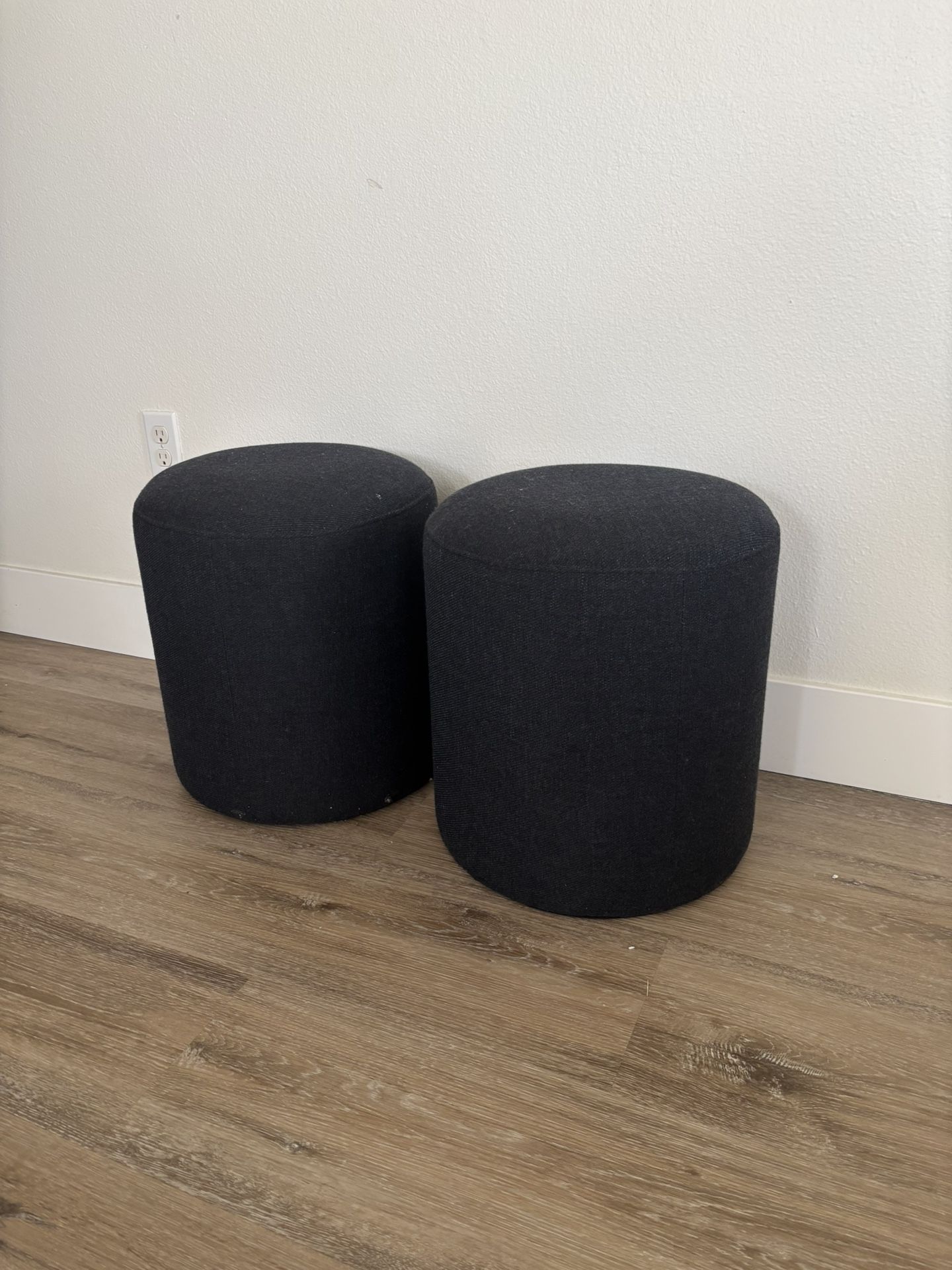 Set Of west Elm Navy Ottomans