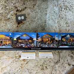 Harley-Davidson “Harley Town” Plate Panorama Set – Complete w/ Stand & COAs 