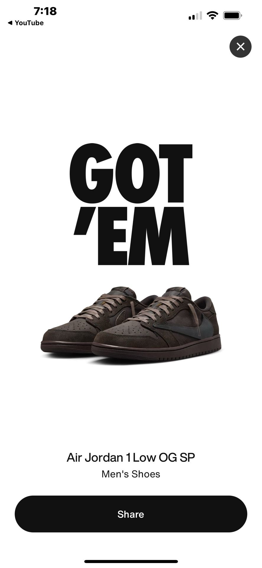 Air Jordan 1 Low OG SP. Sz10