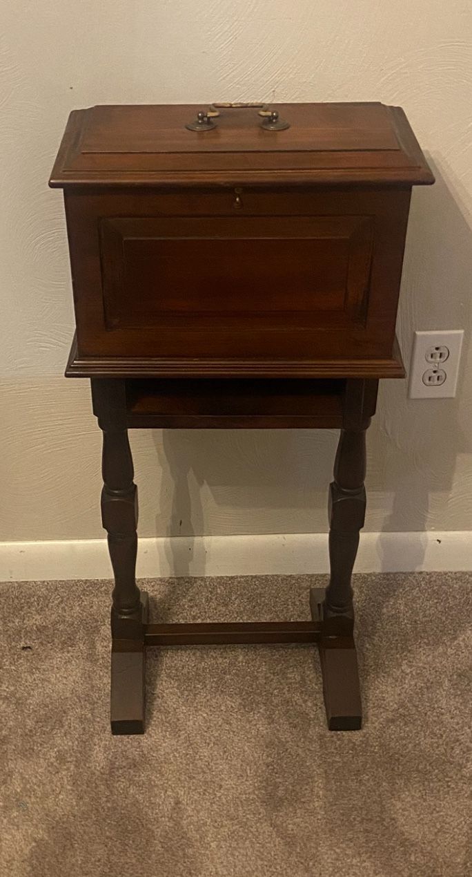 Antique mahogany mid-century humidor stand