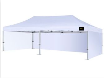 AGS Canopy White Pop-Up Canopy Tent 10x20