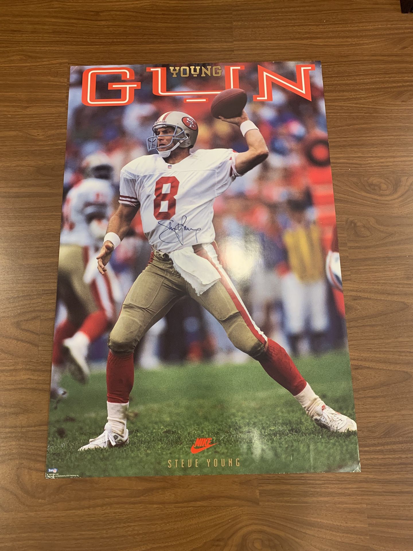 Steve Young San Francisco 49ers Young Gun Nike Autographed Signed Vintage Poster