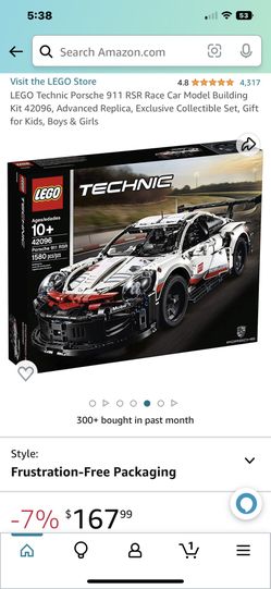 LEGO Technic Porsche 911 RSR Race Car Model Building Kit 42096, Advanced  Replica, Exclusive Collectible Set, Gift for Kids, Boys & Girls