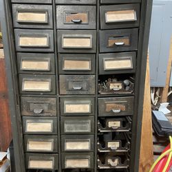 Antique Card File Cabinet 