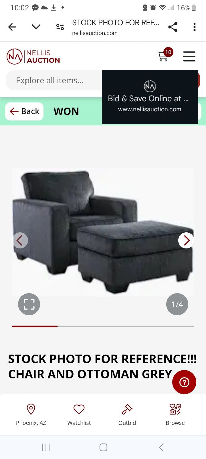 Blueish/Grey Couch with the ottoman