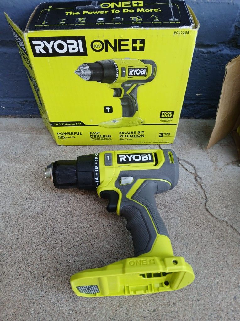 HAMMER DRILL RYOBI 18V TOOL ONLY