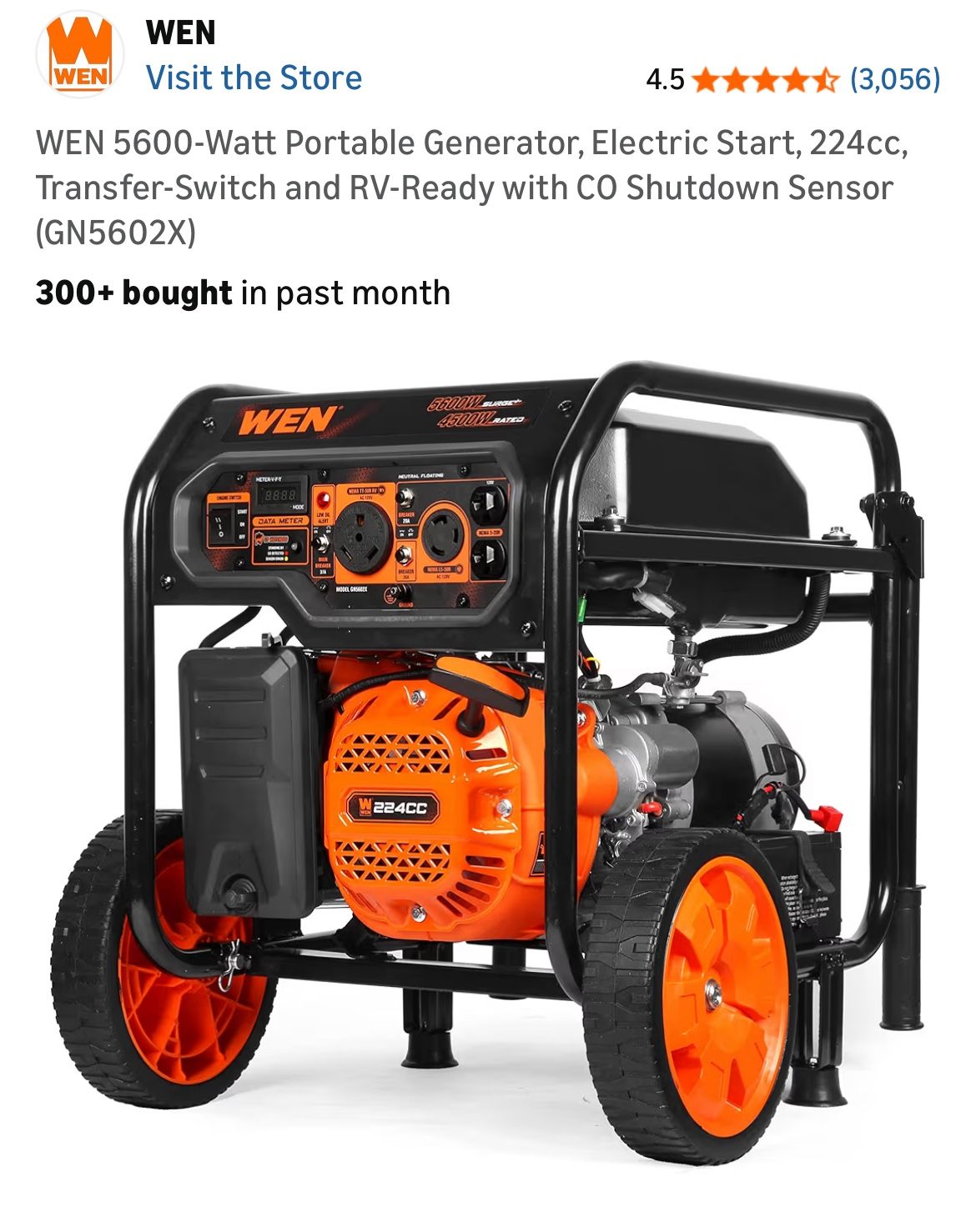 ⚡WEN 5600-Watt Portable Generator – Brand New!⚡