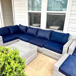 kordell 6 Person Outdoor seating group with cushions.