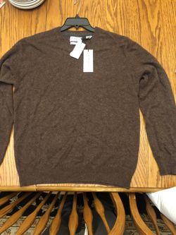 Brand new with tags men’s Weatherproof vintage 2ply cashmere sweater in espresso sz M retail $228