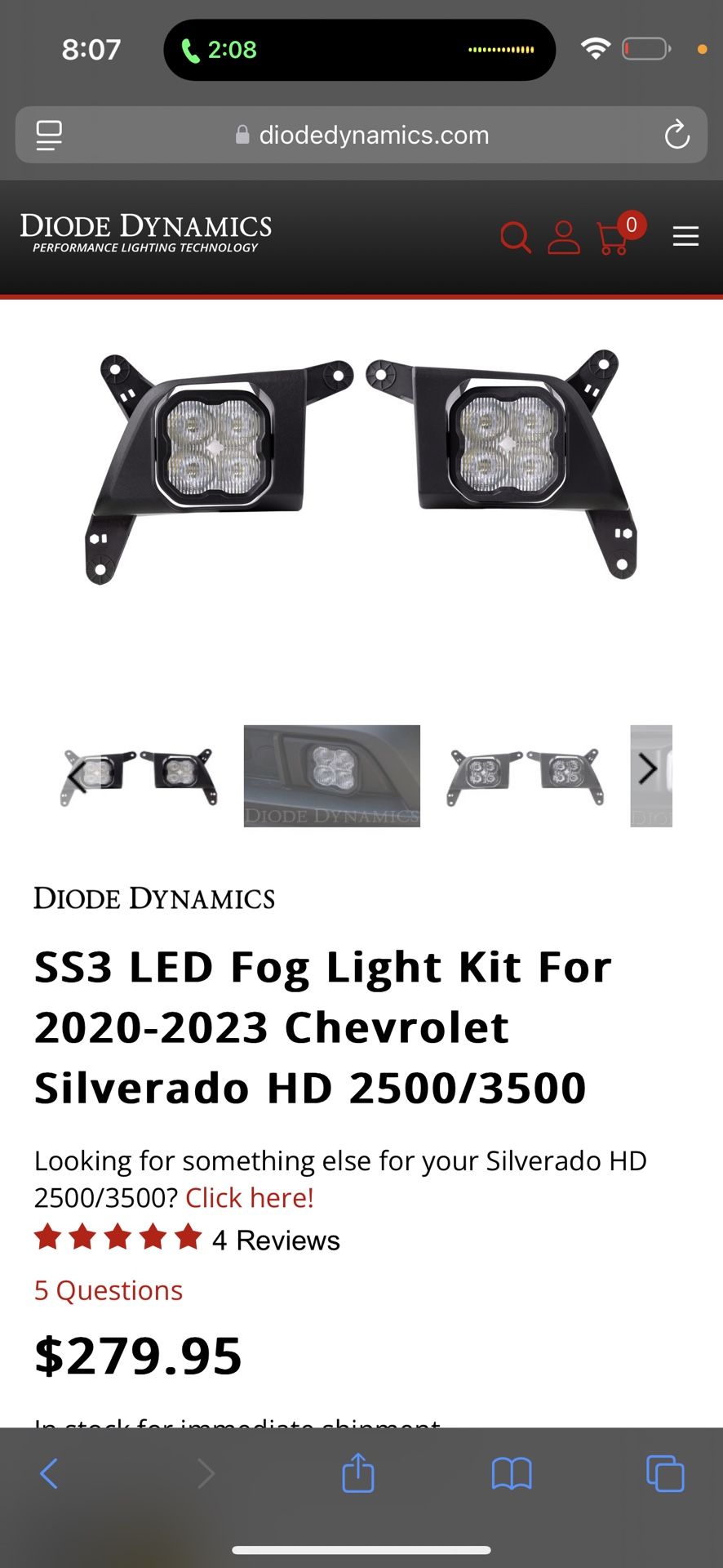 2019-2021 Chevy Silverado Diode Dynamic Fog lights Plug & Play