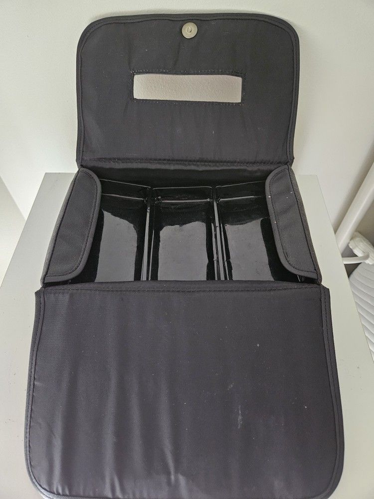 Lancome Sectional Beauty Makeup Storage Case Black 10.5x7x3 IN