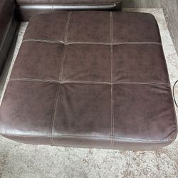 Leather ottoman