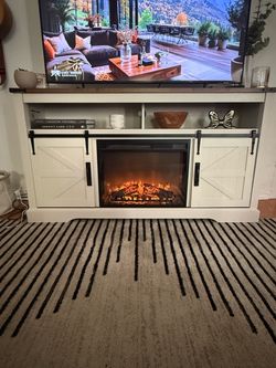 Farmhouse Fireplace TV Stand for TVs Up to 70”