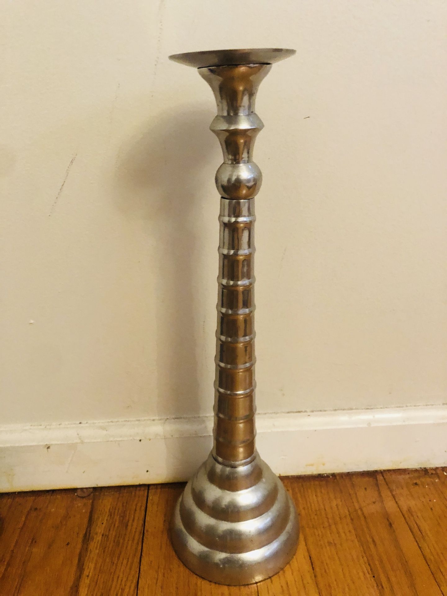 Silver candle holder
