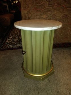 Beautiful small marble topped end table with storage