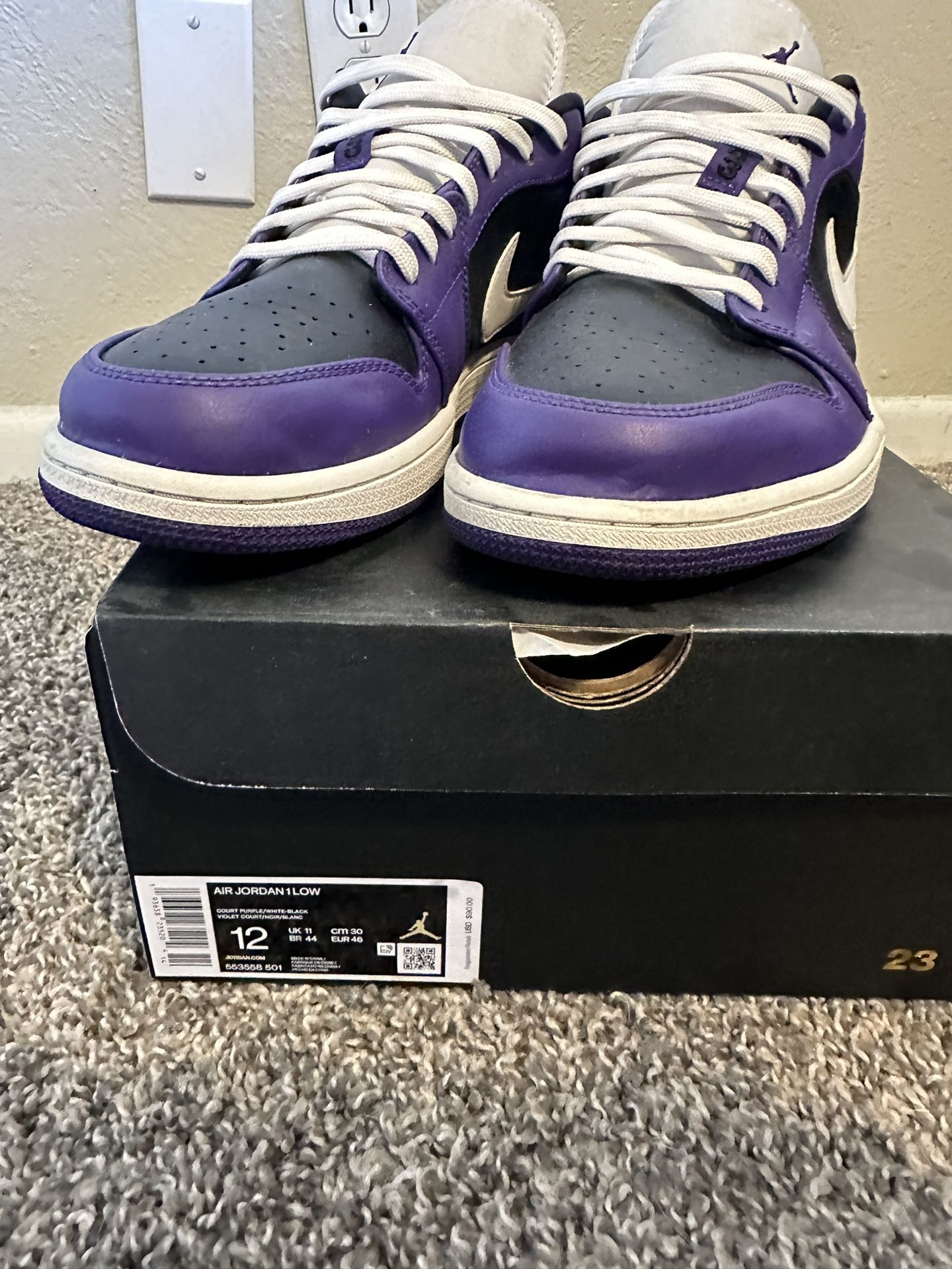 Jordan 1 Low Court Purple 12
