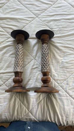Wood Candle Holders 