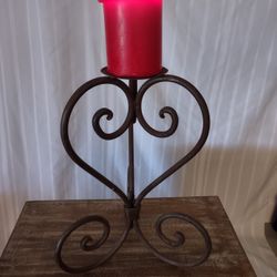 Wrought Iron Mexican Style Single Candle Candelabra Tabletop