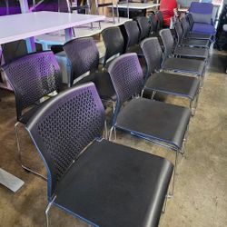 Black Stacking Chairs With Chrome Frame 