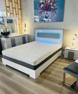 Juego de Cuarto Moderno con Luces LED / Modern Bedroom Set