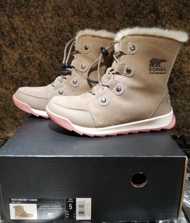 Sorel Youth Suede Waterproof Snow Boots