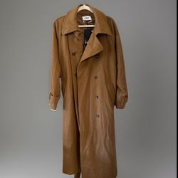 Weekday Oversized Double-Breasted Cotton Trench Coat in Beige Size XL NWT