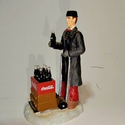Vtg Coca Cola 2002 Town Square Delivery Man Christmas Village Fig Retired 3.25in