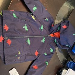 Toddler Boys Dinosaur Rain Rain/wind Jacket 