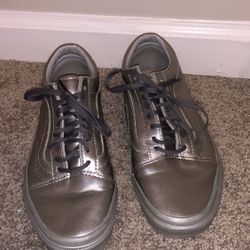 Metalic Grey Vans Size 7