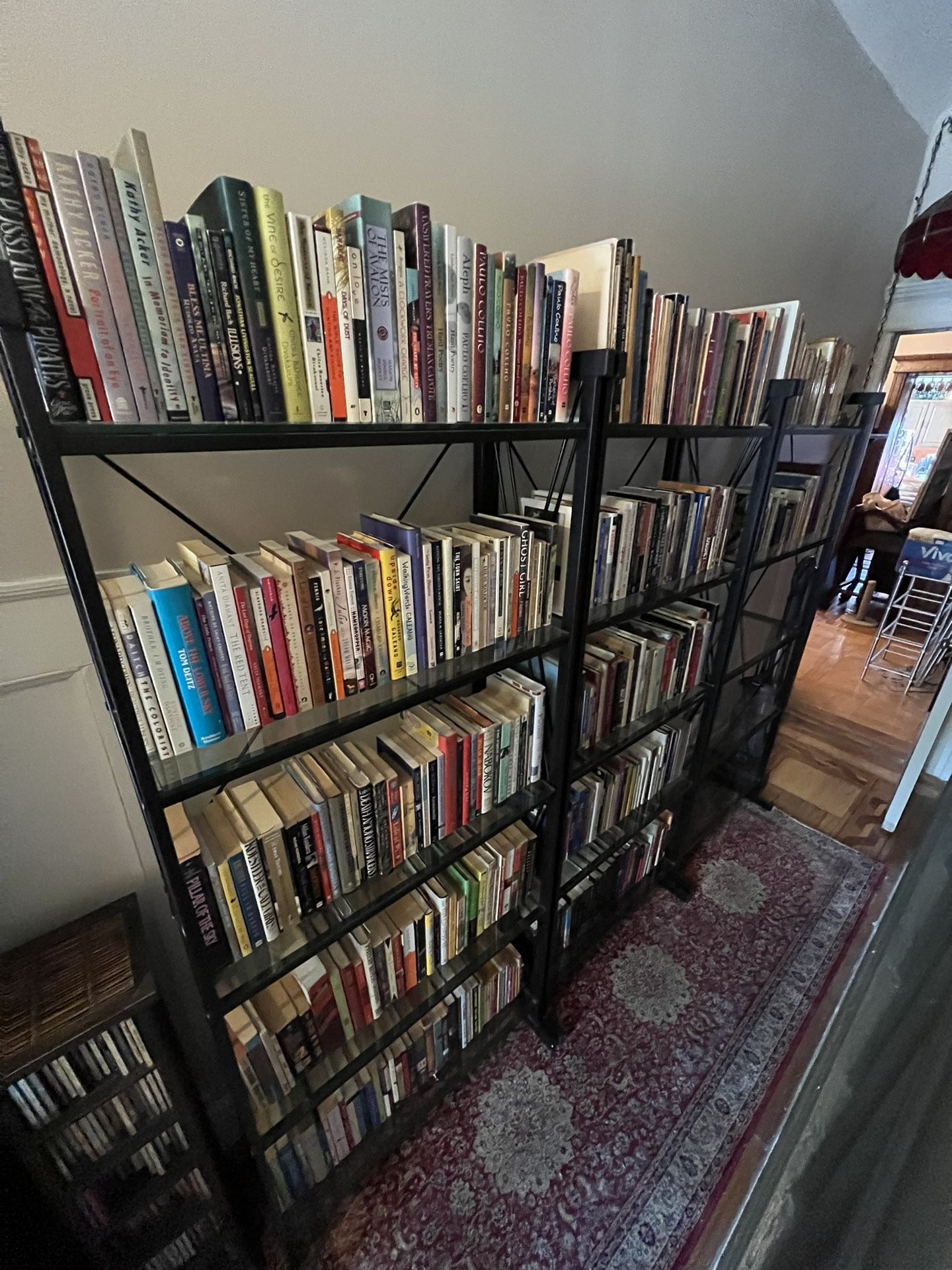 3 Glass & Metal Bookshelves 