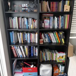 Set of 2 black bookshelves