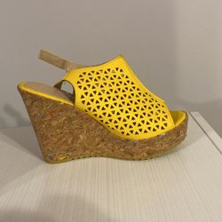 Heelchic Women Slingback Peed Toe Wedge Sandals 