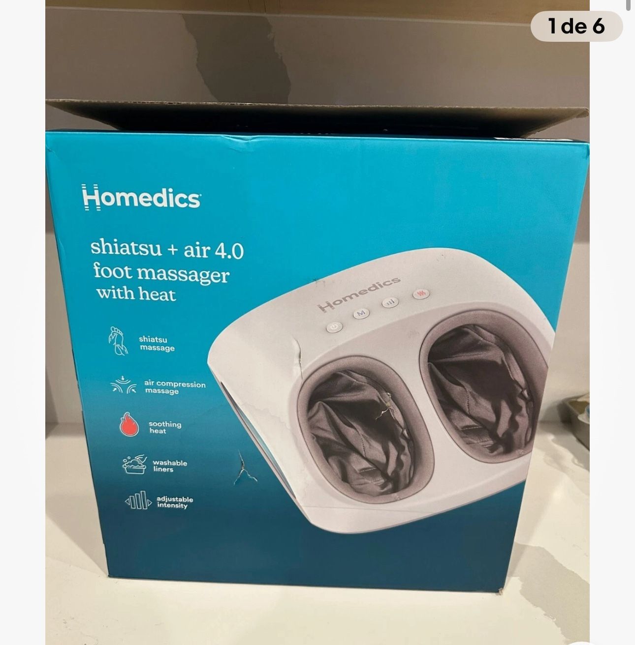 Homedics Shiatsu + Air 4.0 Foot Massager with Heat Massage- New