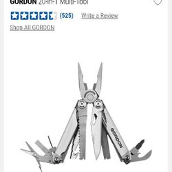 GORDON 20 IN 1 MULTITOOL PLIERS w/ Belt Holster 