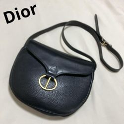 Christian Dior Shoulder Bag Black Leather